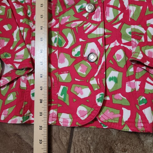 Lark Lane Women’s Button Down Shirt – Size 14, Pink Multicolor, 3/4 Sleeve - Picture 6 of 9